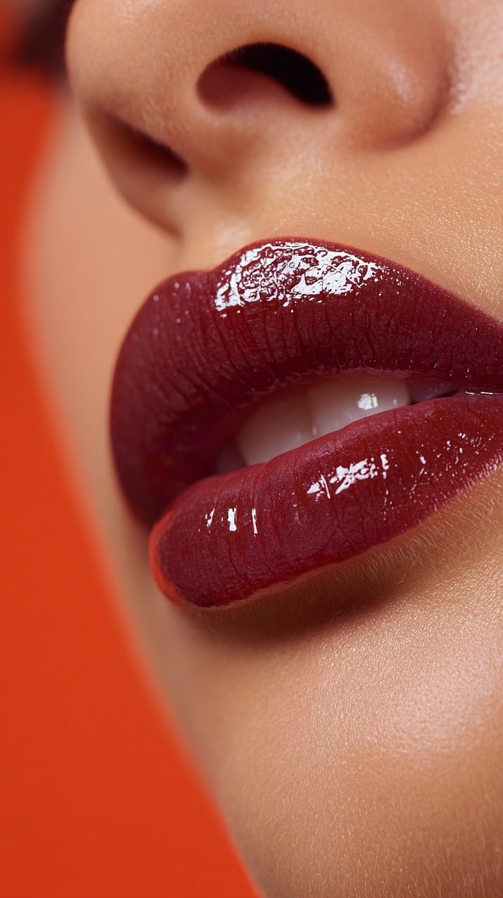 girl, makeup, cosmetics, lips, lipstick, red